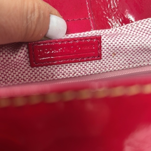 Dooney & Bourke Fuchsia Pink Patent Leather Double Handle Crossbody Bag - Picture 13 of 15